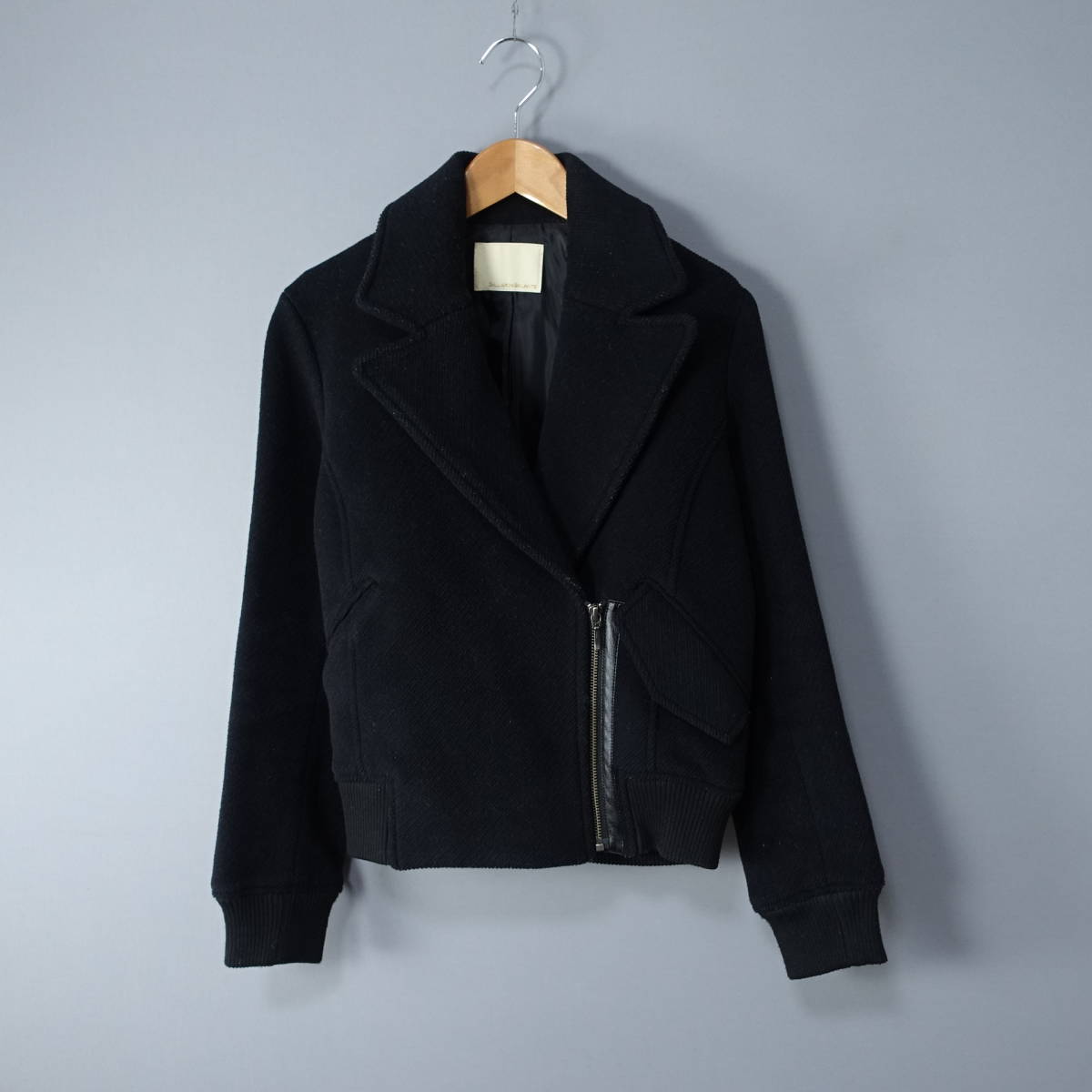 美品☆GALLARDA GALANTE/ガリャルダガランテ/FREE/ウール混 ショート丈/ブルゾン/ジャケット/ブラック/黒/レディース拍卖