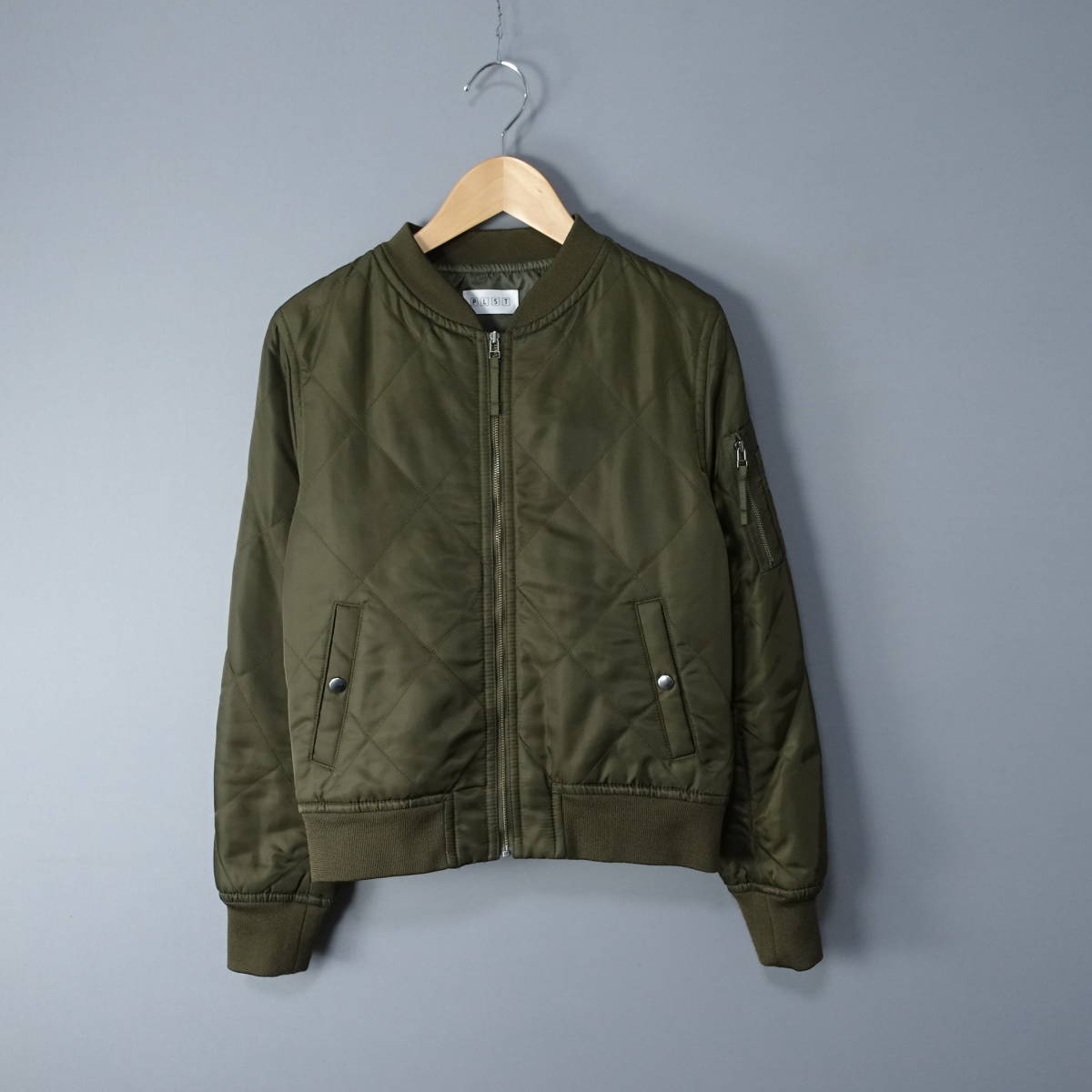 美品*PLST/プラステ/S/ジップアップ/ブルゾン/カーキ/レディース/ジャケット/中綿拍卖