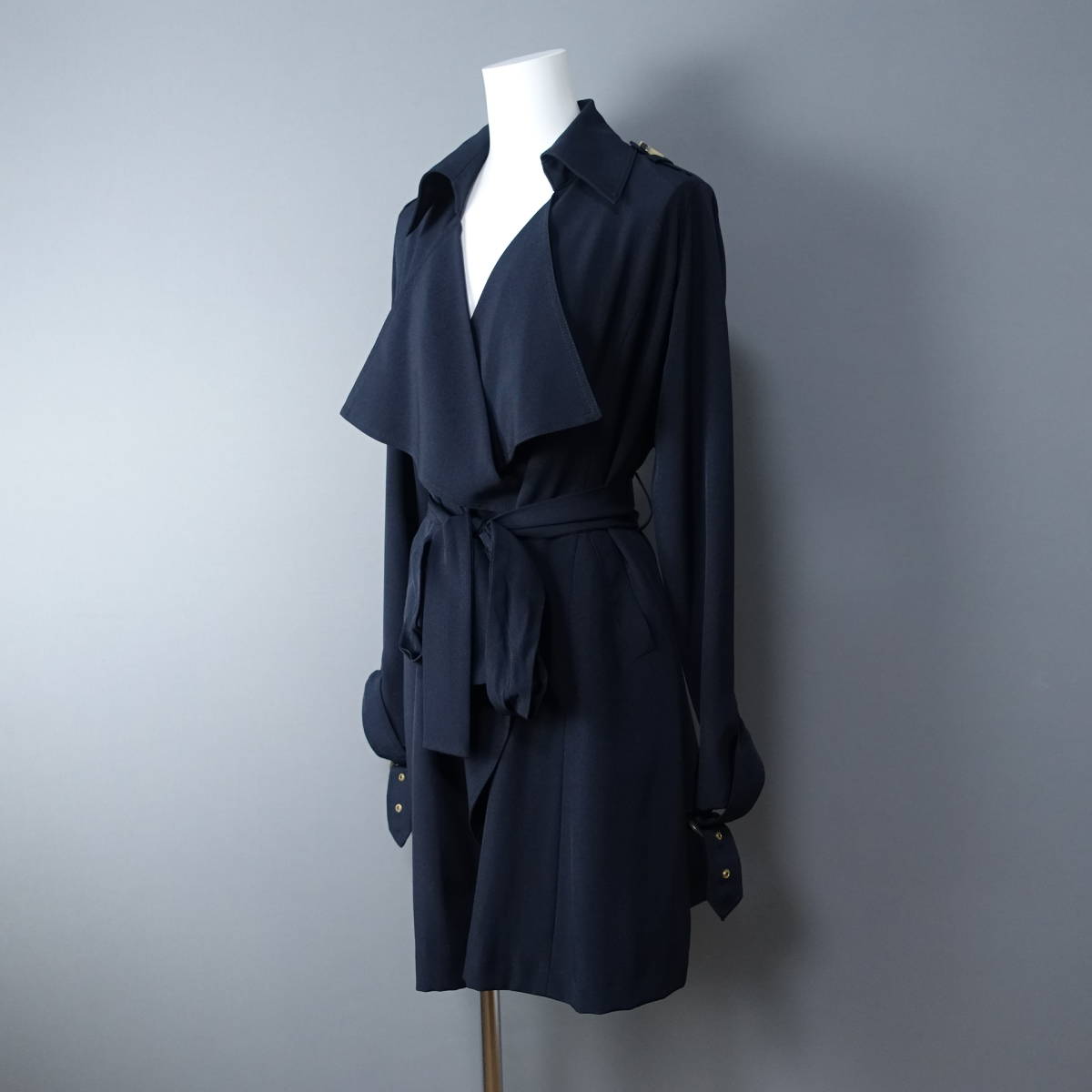 美品*BouJeloud/ブージュルード/38/ロングコート/ネイビー/レディースMサイズ相当拍卖