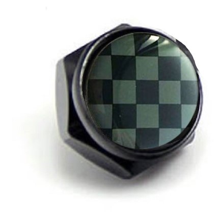 稀少 送料込 格子 マーク ブラック アルミナンバーボルトカバー 1点拍卖