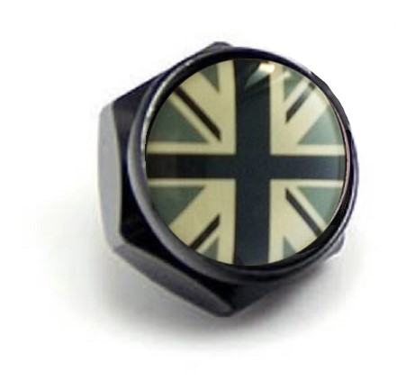 稀少 送料込み 英国 マーク灰黒 ブラック アルミナンバーボルトカバー 1点拍卖