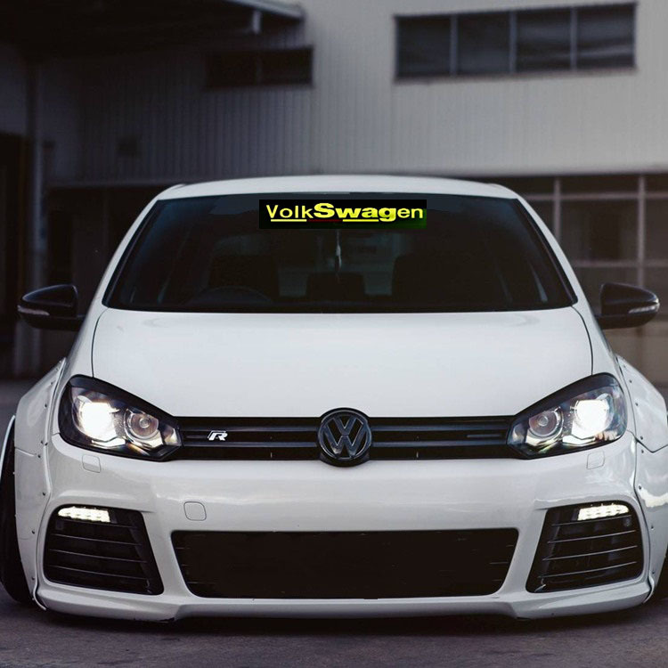 限定品 サイズ 約550mm×約92mm 2点セット VolkS Wagenステッカー イエローゴールド系反射タイプ ステッカー拍卖