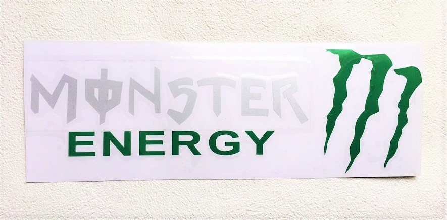 約300mm×約100mm MONSTEER energy /// 白系 ステッカー拍卖
