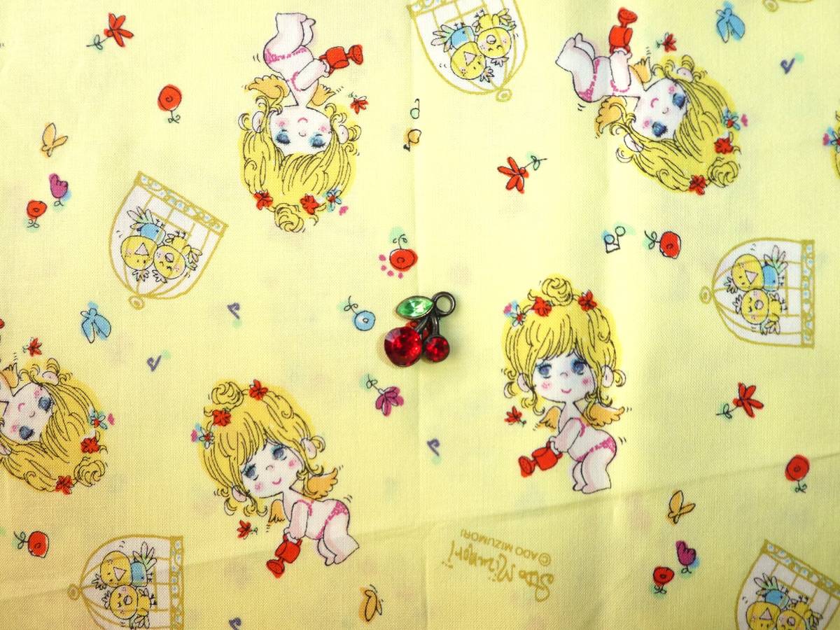 即決★レア 水森亜土女の子イエロー☆レトロ昭和子ども小鳥拍卖