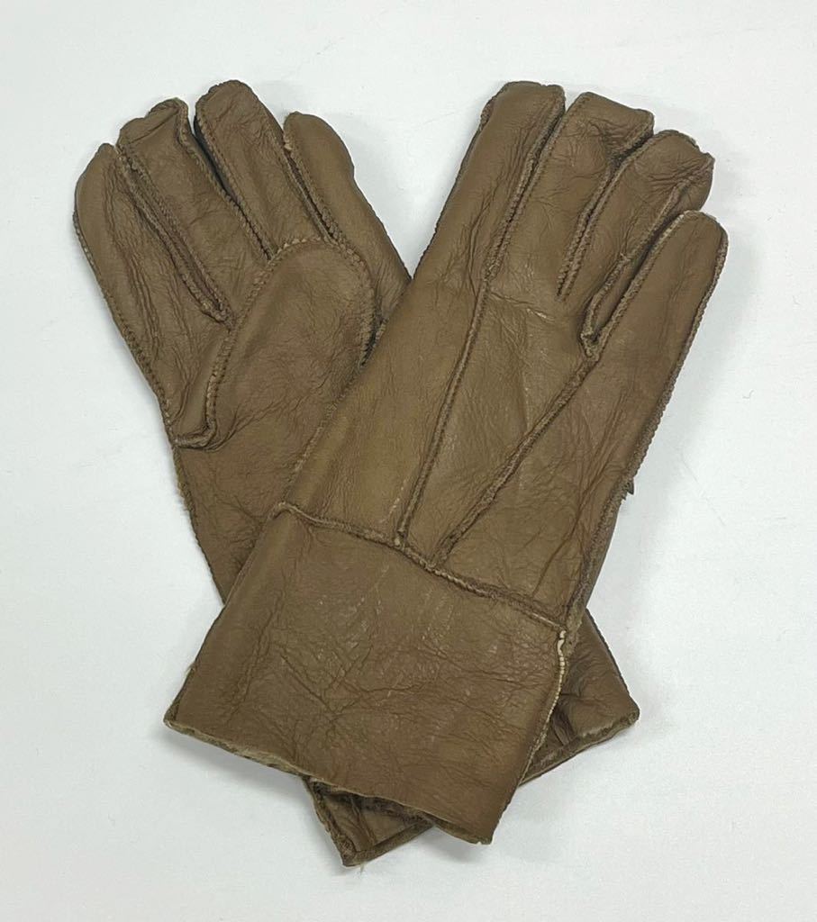 アウトレット新品★ムートン手袋 レディース レザーグローブ 本革 薄め 保温防寒拍卖