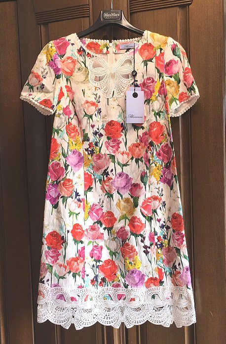 値下★Blumarine ブルマリン・アンナモリナーリ★リボンレース・フラワー・ドレス・ワンピース・サイズ42(M~L)・¥130,000★未使用拍卖