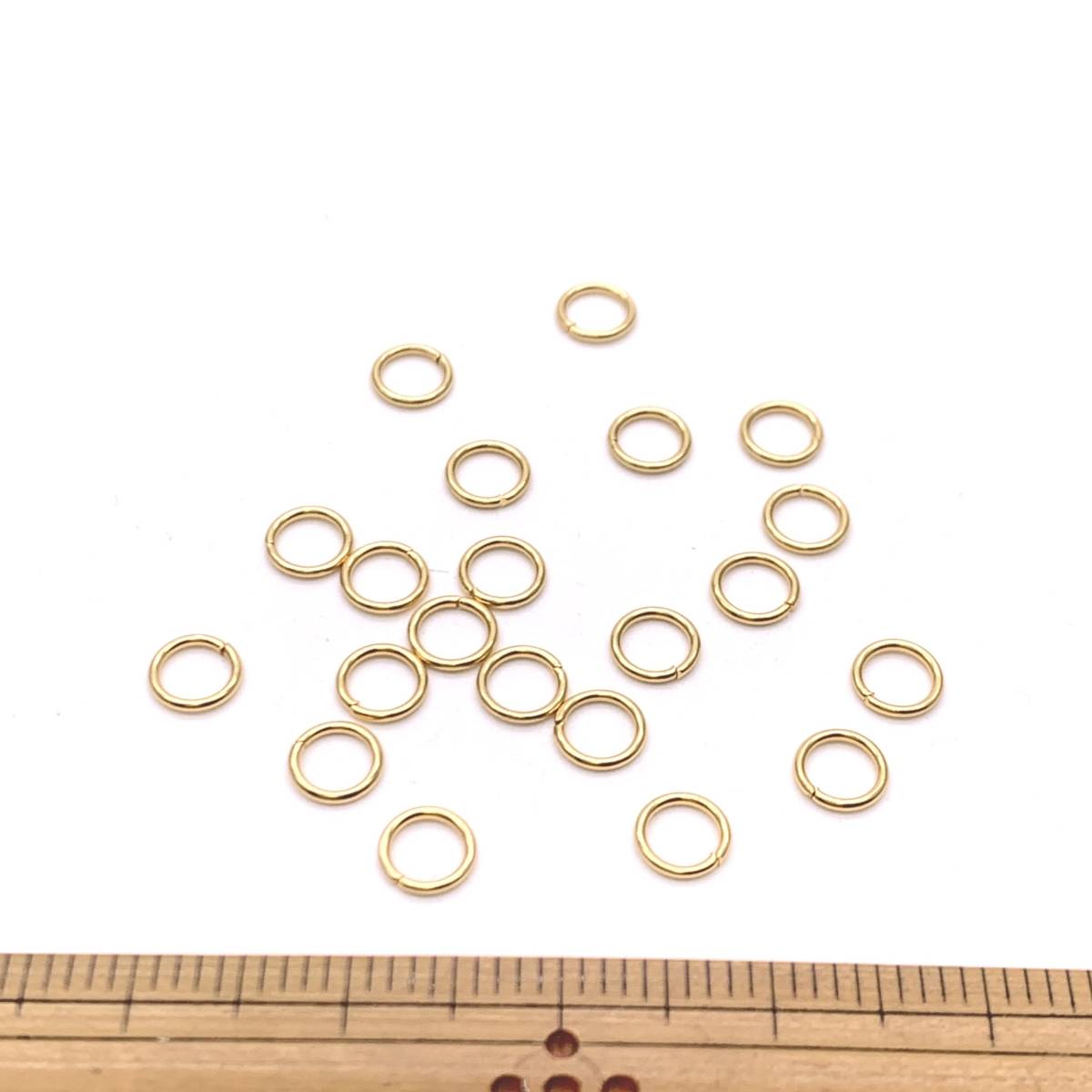 ステンレス製 丸カン ゴールド 5mm 20個拍卖