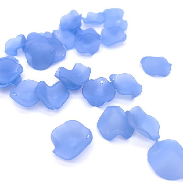 ハンドメイド クラフト パーツ フェミニンな花びら アクリルビーズ 30枚 ブルー拍卖