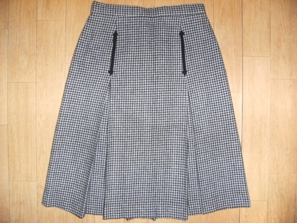 昭和レトロ★日本製★80年代★レナウン製品★お洒落 モータウン ボヘミアン チェック プリーツスカート ロングスカート★お嬢様 女学生風拍卖