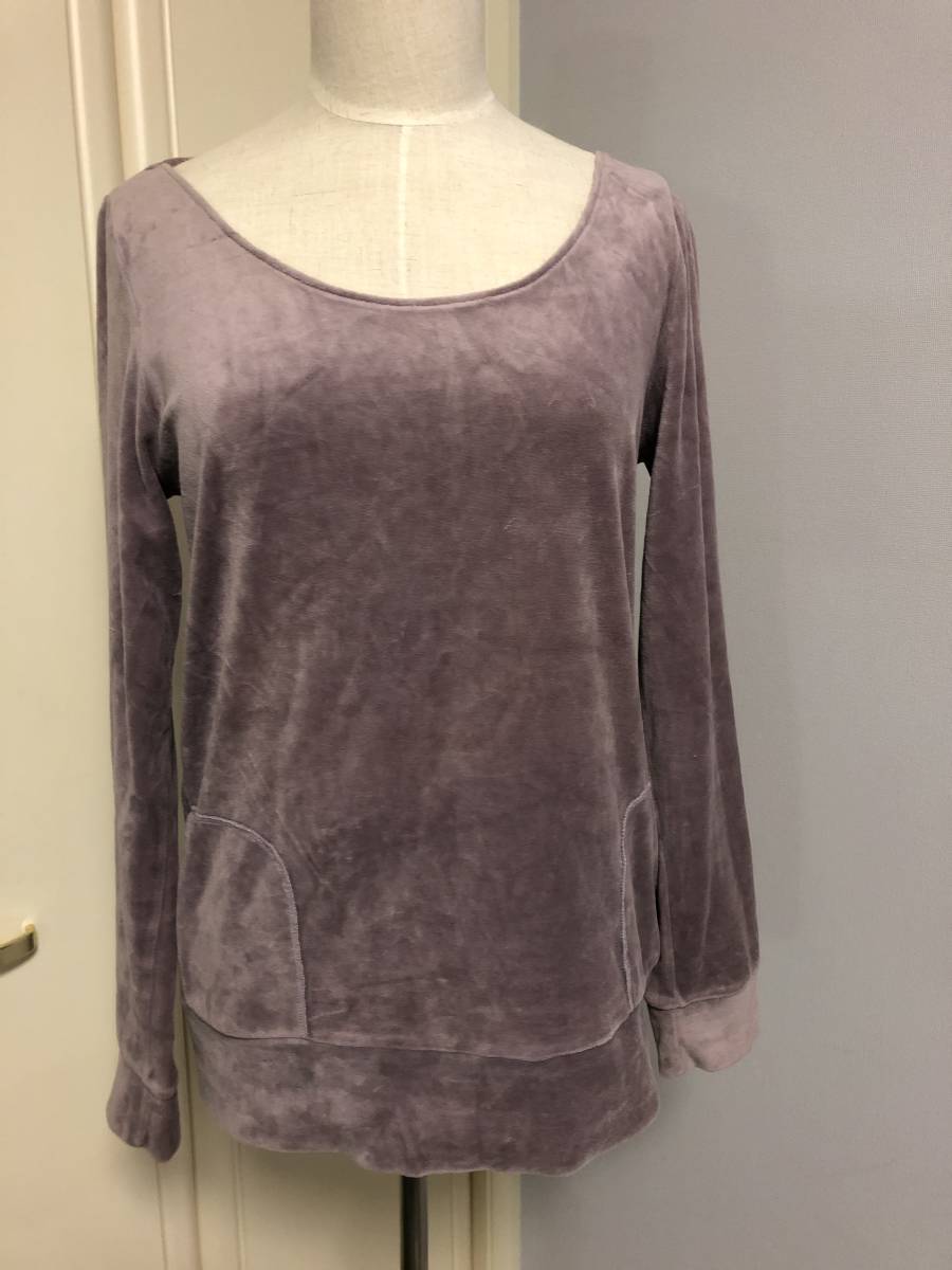 USED・レディース・Heather・ヘザー・トップス・ベロア調・長袖トップス・ラベンダー・サイズL・400円拍卖