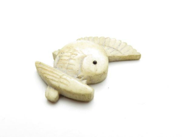【2715】小物 明治時代 鹿角 鳥 彫(初品・買取品)拍卖