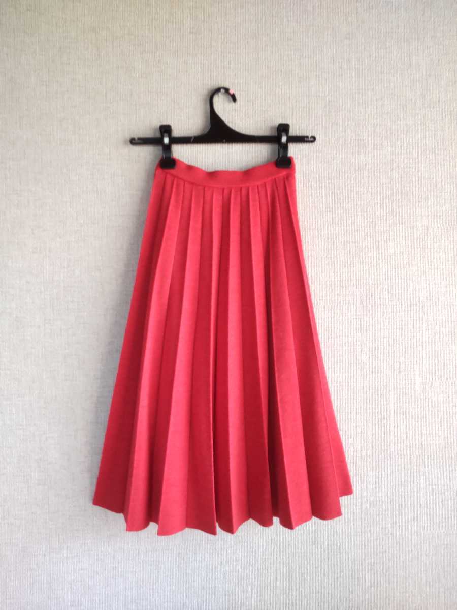 ★綺麗色 ウール100% プリーツ ニットスカート M 超美品★拍卖