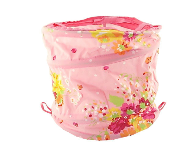マルチボックス ランドリーバッグ 自動自立 防水素材 直径36x30cm 花柄 ピンク拍卖