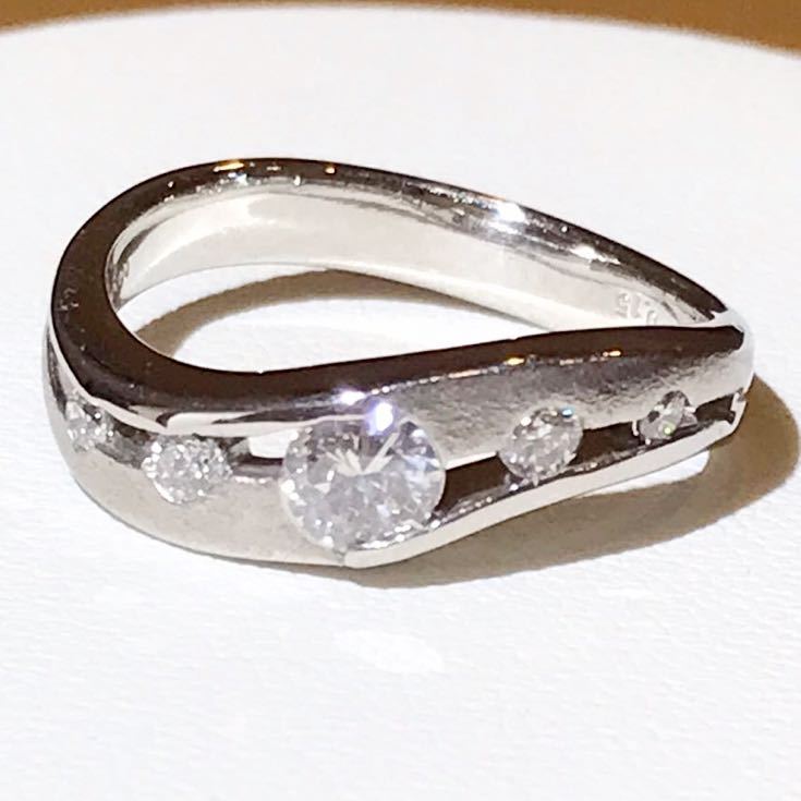 ☆Pt900 ダイヤ0.313ct-0.15ct付きリング☆拍卖