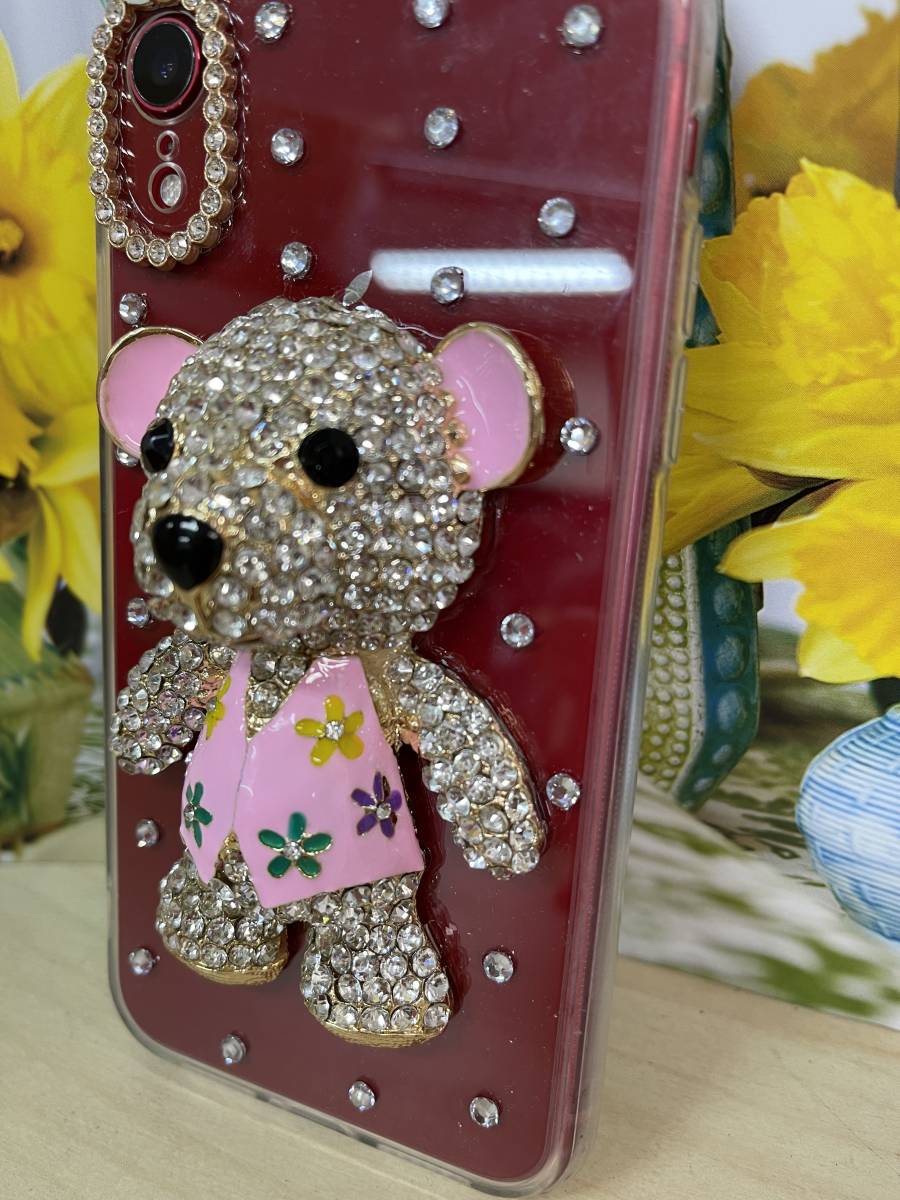 アイフォンXR★スマフォソフトケース キラキラ♪熊 ベアー くまちゃん好きな方へ◇リユース拍卖