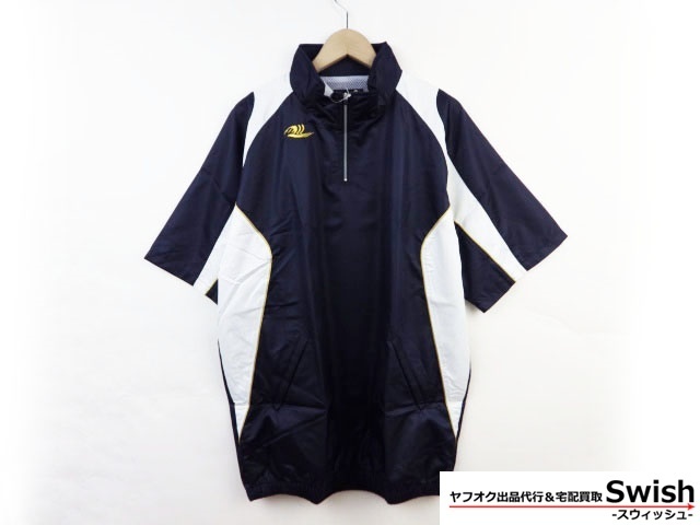 A908■REWARD レワード グランドの風■未使用 半袖ハーフジップジャケット XO 紺白■拍卖