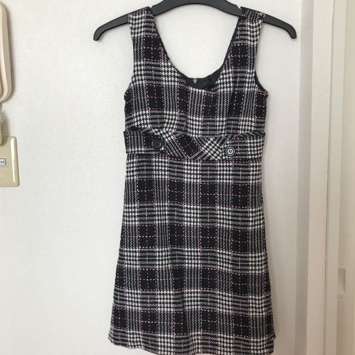 Silent Majority チェック柄 ジャンパースカート 5号サイズ 秋冬用 ワンピース拍卖