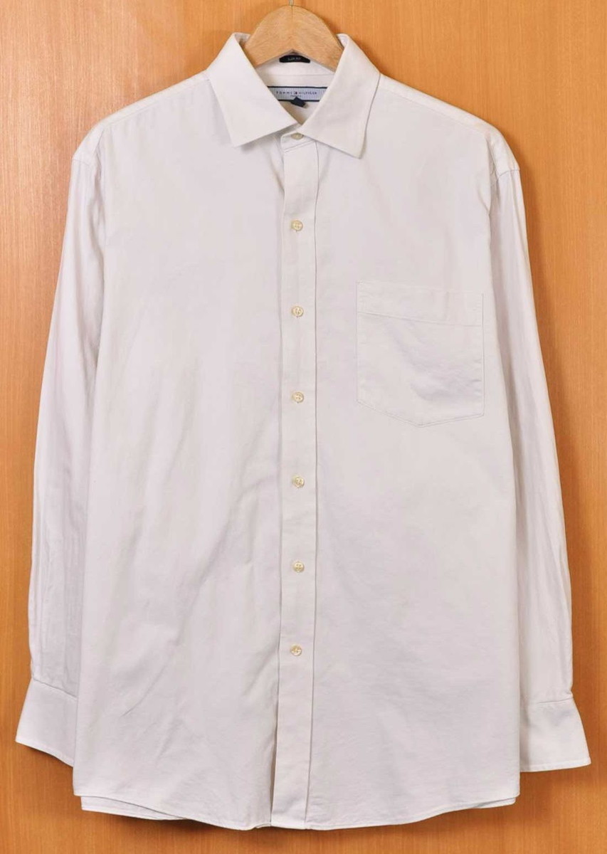 TOMMY HILFIGER トミーヒルフィガー 長袖シャツ ホワイト メンズL相当(20016拍卖