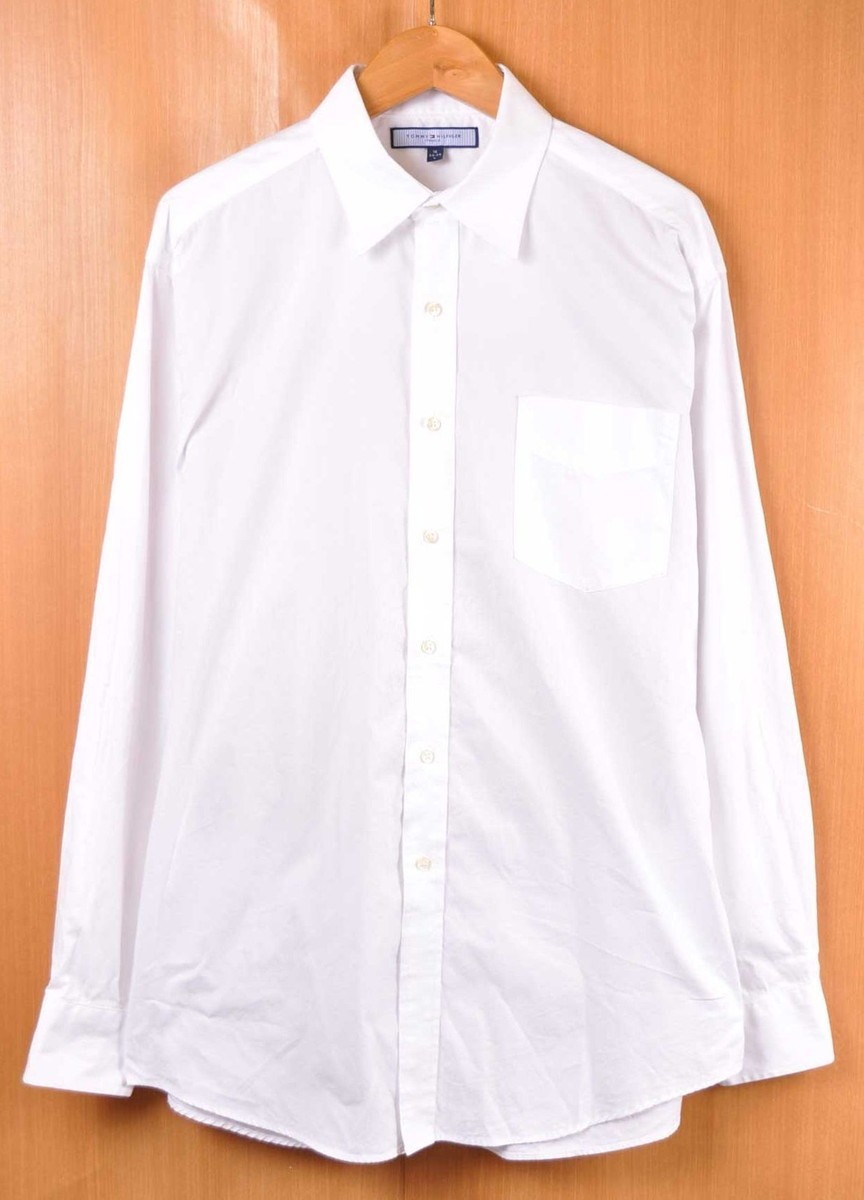 ビッグサイズ TOMMY HILFIGER トミーヒルフィガー 長袖シャツ ホワイト メンズXL相当(22351拍卖
