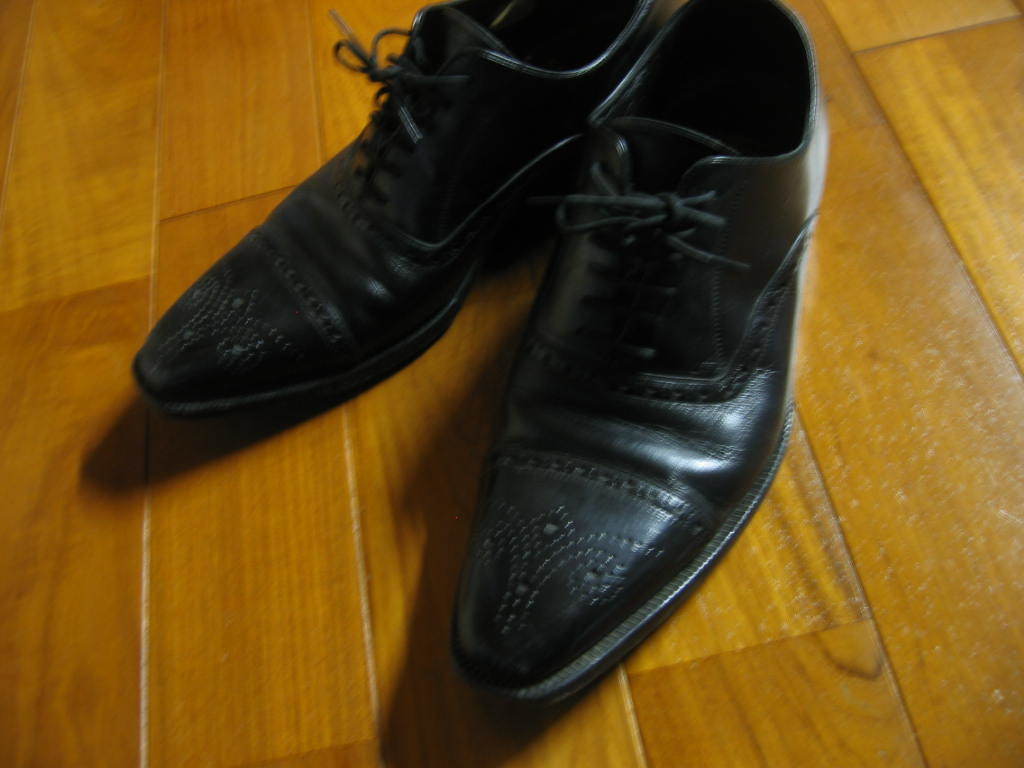 バーバリーブラックレーベル 黒レザーシューズ 26 b327 拍卖