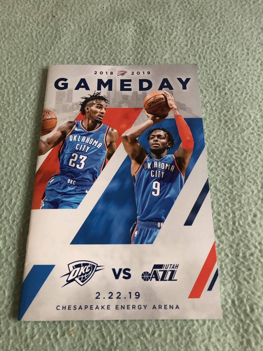 NBA ゲーム プログラム サンダー ユタ ジャズ ラス ウエストブルック ポール ジョージ ドノバン ミッチェル拍卖