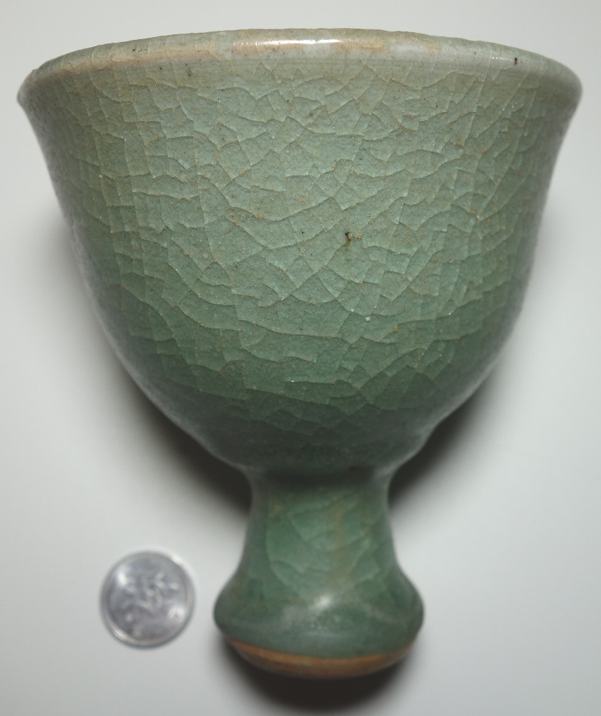 元朝期 竜泉窯 古青磁 馬上杯 海のシルクロード拍卖
