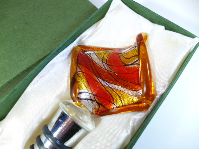 β Venetian glass ベネチアングラス ボトルストッパー β ベネチアン ワインストッパー ベネチアンガラス ワインボトル 栓 ボトル拍卖