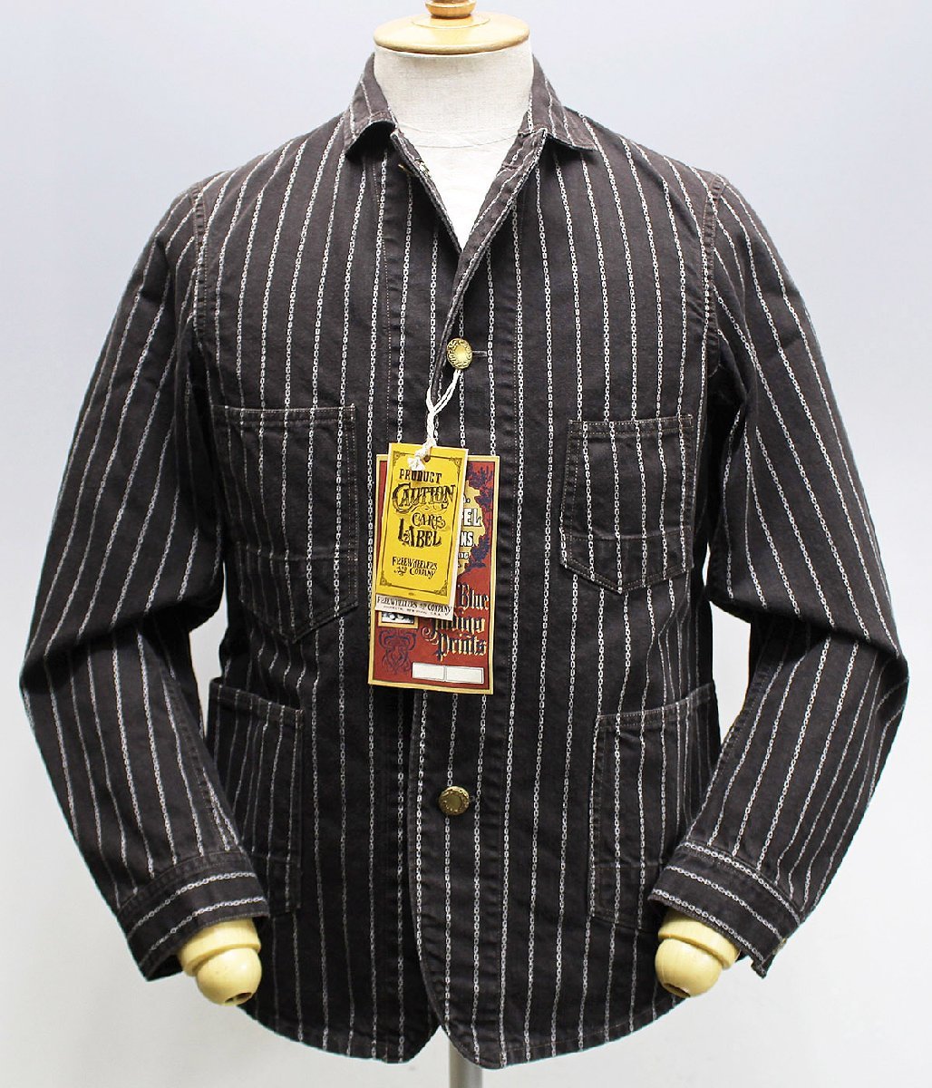 Freewheelers (フリーホイーラーズ) BAKE HEAD / ベイクヘッド ワークコート #2021005 未使用品 JET BLACK CHAIN STRIPE size 36拍卖