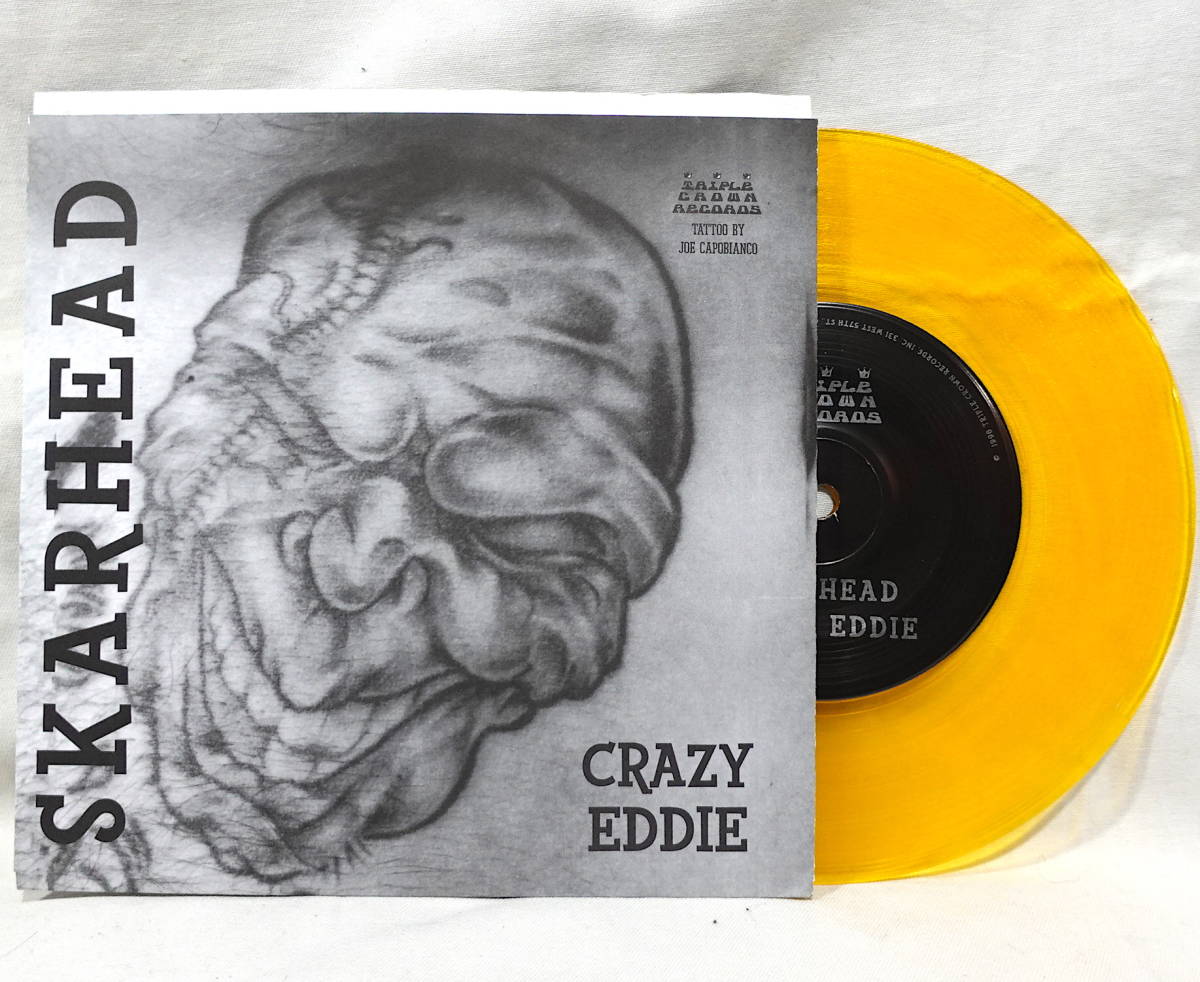7’’【HC/PUNK/90's~】SKARHEAD x 25 TA LIFE/Crazy Eddie/Make It Work/US盤/スプリット/クリアイエロー盤/盤質良好拍卖