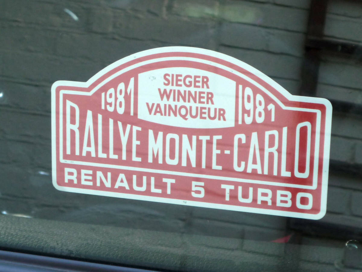海外 限定品 送料込み RENAULT 5 TURBO Rallye Monte Carlo window ルノー ステッカー シール デカール 125mm x 68mm ステッカー拍卖