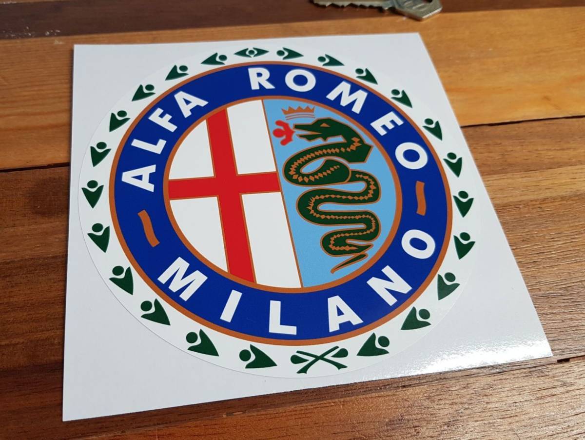 海外 限定品 送料込み Alfa Romeo Milano Garland Sticker アルファロメオ ミラノ ステッカー シール デカール 150mm ステッカー拍卖