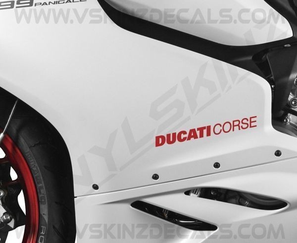 海外 限定品 送料込み ドゥカティ コルセ DUCATI CORSE カッティング RED 200mm 2枚セット ステッカー拍卖