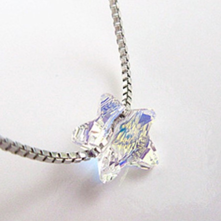 レインボー 星 スワロフスキー クリスタル シルバー925 ネックレス 拍卖