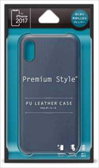 【在庫処分】 PGA iPhoneX iPhoneXs (5.8インチ) ケース カバー PUレザー(ブルー) PG-17XPU03BL拍卖