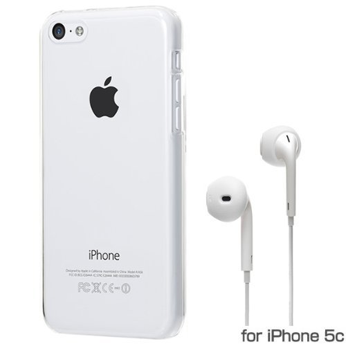 送料無料★スマホケース カバー iPhone5c Bluevision 透明 ジャケット ポリカーボネート Apple EarPodsイヤホン専用シリコンカバー付拍卖