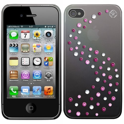 送料無料★ケース iPhone4 4s クリア ピンク スワロフスキー 流拍卖