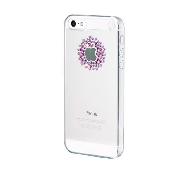 送料無料★ケース iPhone5 5s se クリア Mピンク スワロフスキー拍卖