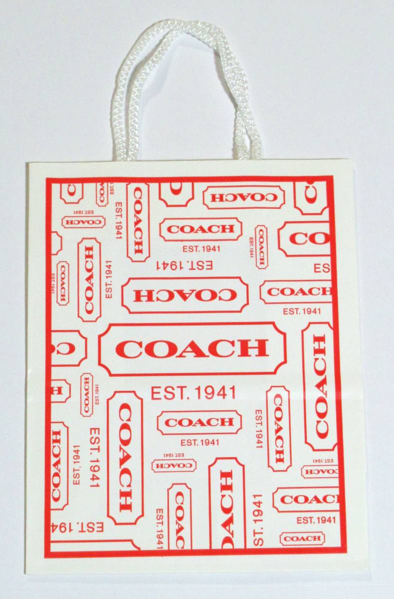 難ありコーチ★ショップ袋(白&赤)(送料込み)拍卖