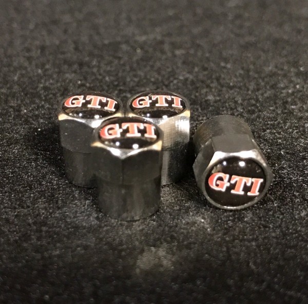 送料無料 メッキ仕様 GTIロゴ エアーバルブキャップ( フォルクスワーゲン 新型 ゴルフ GTI Dynamic ポロ GTI up! GTI に適合)拍卖