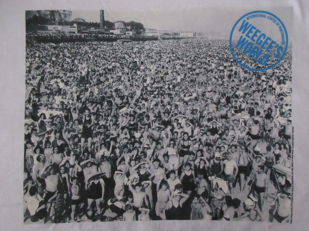 90's ウィージー FOTOFOLIO コニーアイランド フォト Tシャツ XL 白Weegee Coney Island Shawn Stussy BeachビーチART芸術 現代美術 美術館拍卖