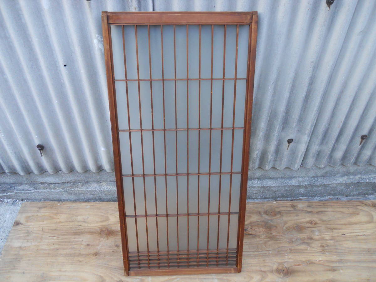 最終値下げ!M8363 縦長ガラス障子1枚 1940年代ビンテージ 細枠に割れ 日本海漁村古民家より 高95cm横45.5cm奥2.5cm ゆうパック160 (0402) 拍卖