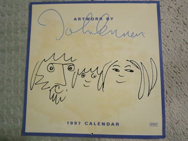 ジョンレノン イラスト ARTWORK BY JOHN LENNON 1997 CALENDAR カレンダー拍卖