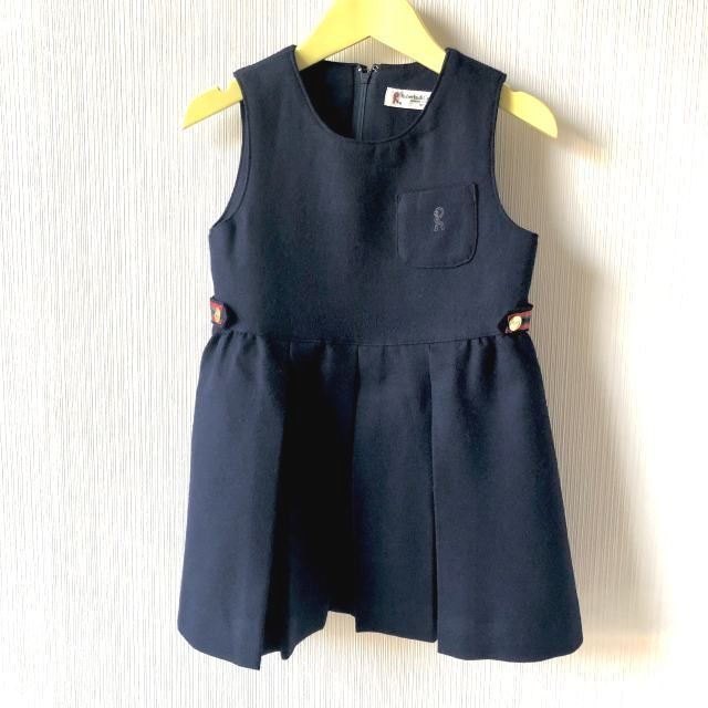 美品★Robertaロベルタ★清楚上品ウールワンピース100紺★入園/卒園//面接/イベント拍卖