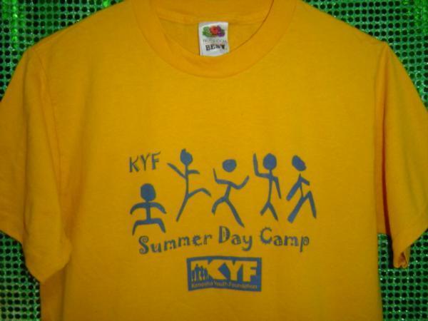 一撃落札★古着★KYF★フットボール★サマーキャンプ★Tシャツ★黄色★S★アメフト★ちびT★★アメリカ★ビンテージ★USA★スポーツ★拍卖