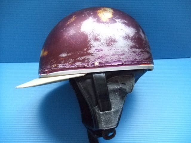 激レア 当時物 立花 レザーベルト コルク半 ライジン ヘルメット Mサイズ 半キャップ旧車 昭和 半帽 族車 暴走族 本革 本皮GS400 GT380 CBX拍卖