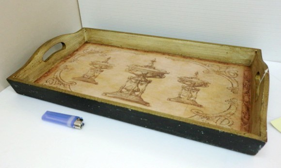 ★ 76106 トレイ アンティーク調 W48.7xD30cm M 木製 インテリア雑貨 キッチン 雑貨 アクセサリー お盆 トレー ★*拍卖