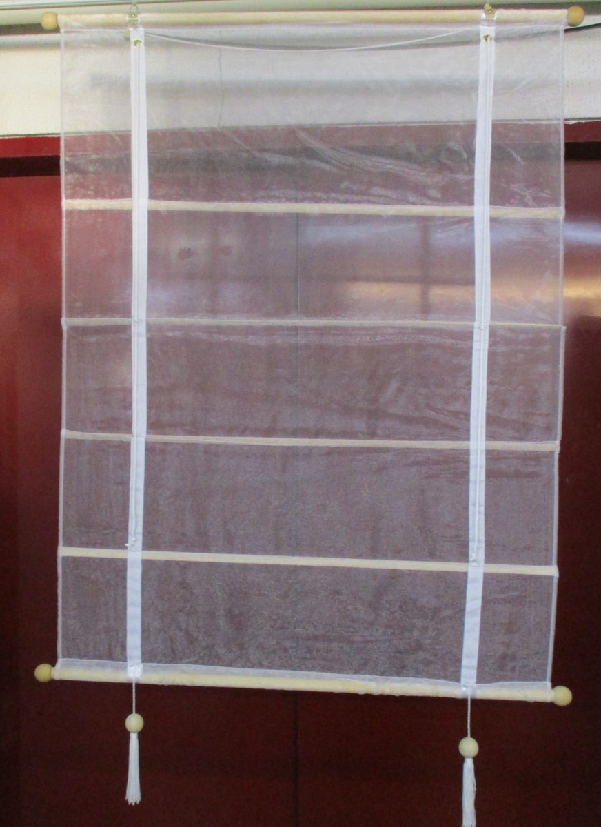 ★ 48045 ブラインド カーテン W90 x H120-145 ( 房迄 )サリー 取付金具付 中古美品 ★*拍卖