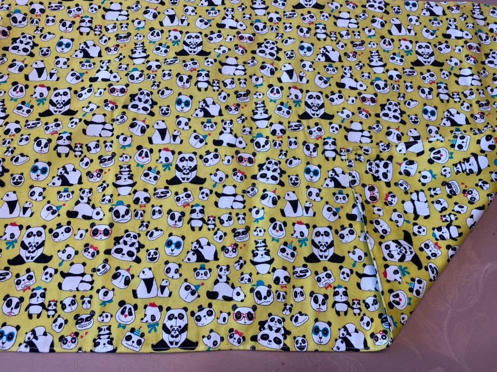 No.59 大判裏付ランチョンマット ハンドメイド 40x60 パンダ黄色拍卖