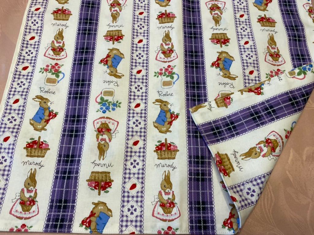 No.242 裏付ランチョンマット ハンドメイド 35x45 ウサギ 女の子拍卖