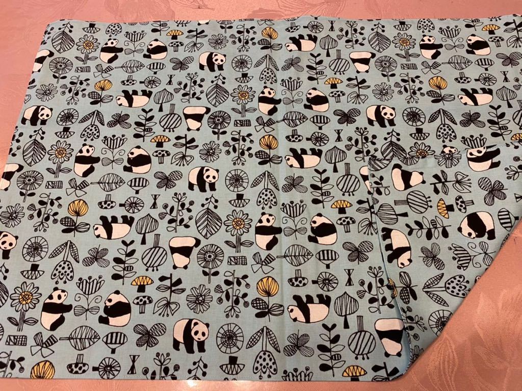 No.52 大判裏付ランチョンマット ハンドメイド 40x60 パンダ柄拍卖
